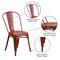 Merrick Lane Banks Indoor/Outdoor Stacking Metal Dining Chair with Single Slat Back and Distressed Powder Coated Finish